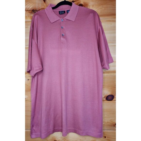 Jos A Bank Signature Men’s Large Silk Blend Dusty Rose Short Sleeve Polo Shirt - Picture 1 of 16
